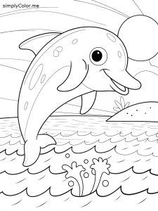 Dolphin coloring page printable