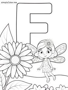 F is for Fairy coloring page F is for Fairy coloring page
