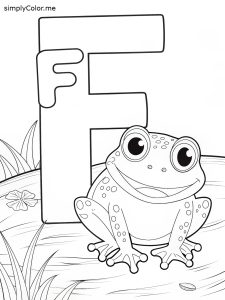 F is for Frog coloring page