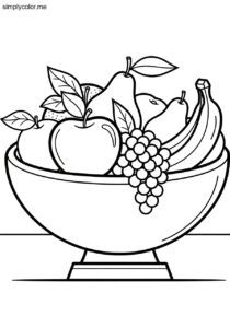 Fruit bowl coloring page Fruit bowl coloring sheet