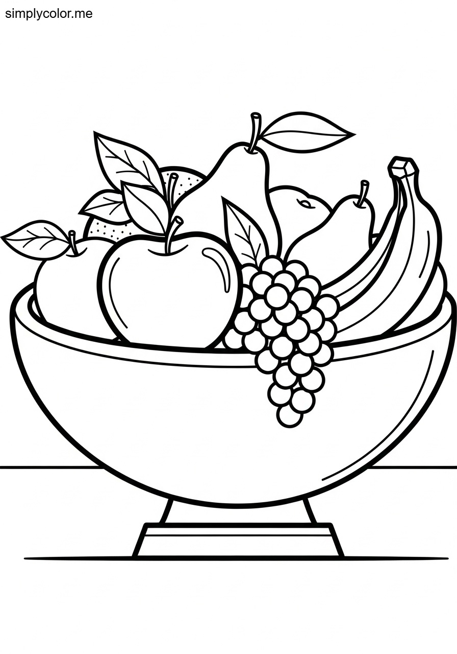 Fruit bowl coloring sheet
