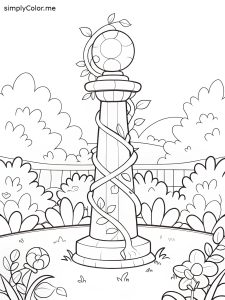 Garden obelisk coloring page Garden obelisk coloring page