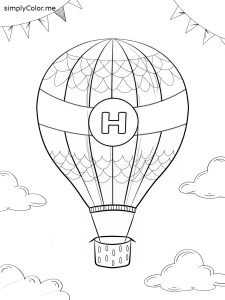 H is for Hot Air Balloon coloring page H is for Hot Air Balloon coloring page