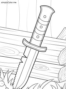 Hori hori knife coloring page