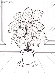 Indoor plant coloring page Indoor plant coloring page