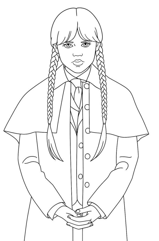 Jenna Ortega as Wednesday coloring page