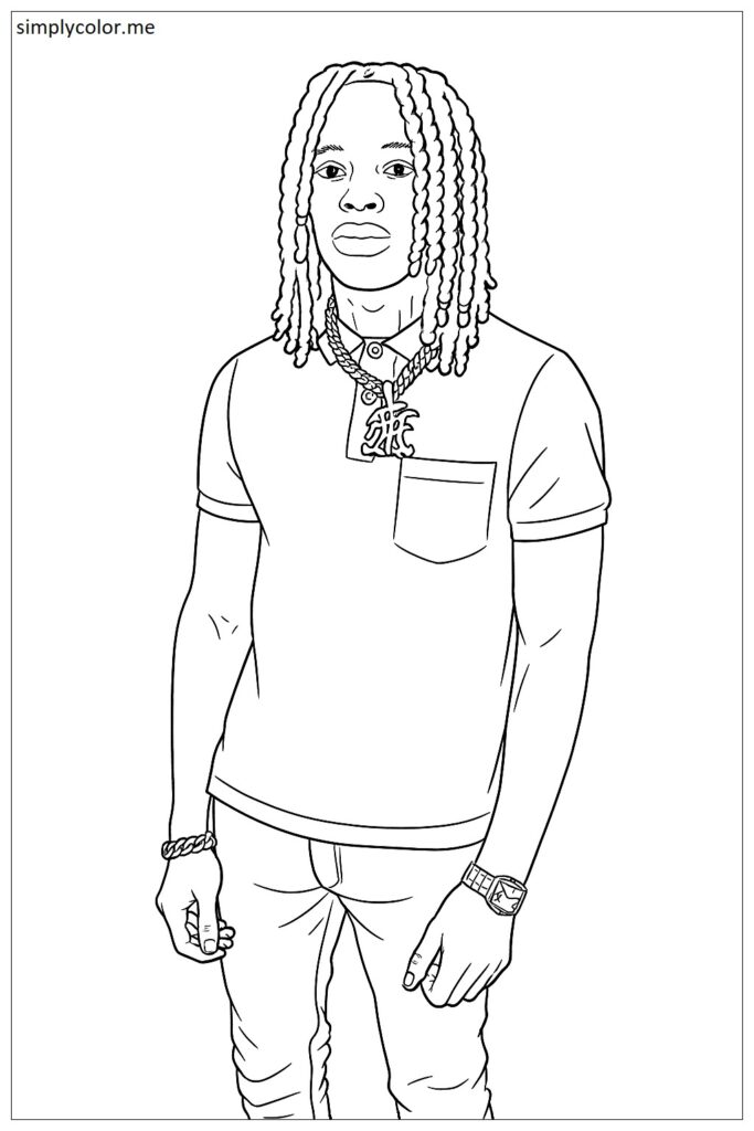 King Von coloring sheet
