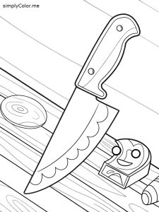 Kitchen knife coloring page
