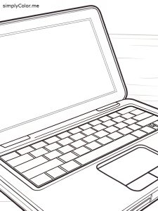 Laptop coloring page