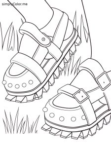 Lawn aerator sandals coloring page