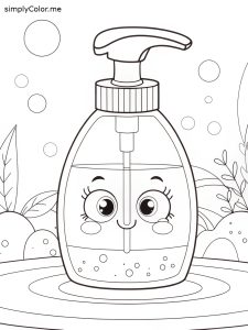 Liquid soap dispenser coloring page Liquid soap dispenser coloring page