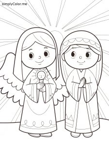 Mary and the angel gabriel coloring page Mary and the angel gabriel coloring page