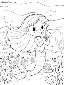 Mermaid color page