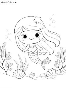 Mermaid coloring printables
