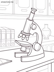 Microscope coloring page Microscope coloring page