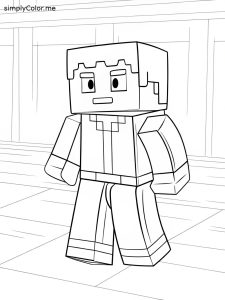Minecraft steve coloring