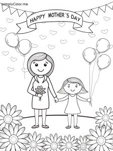 Mother day coloring Mother day coloring