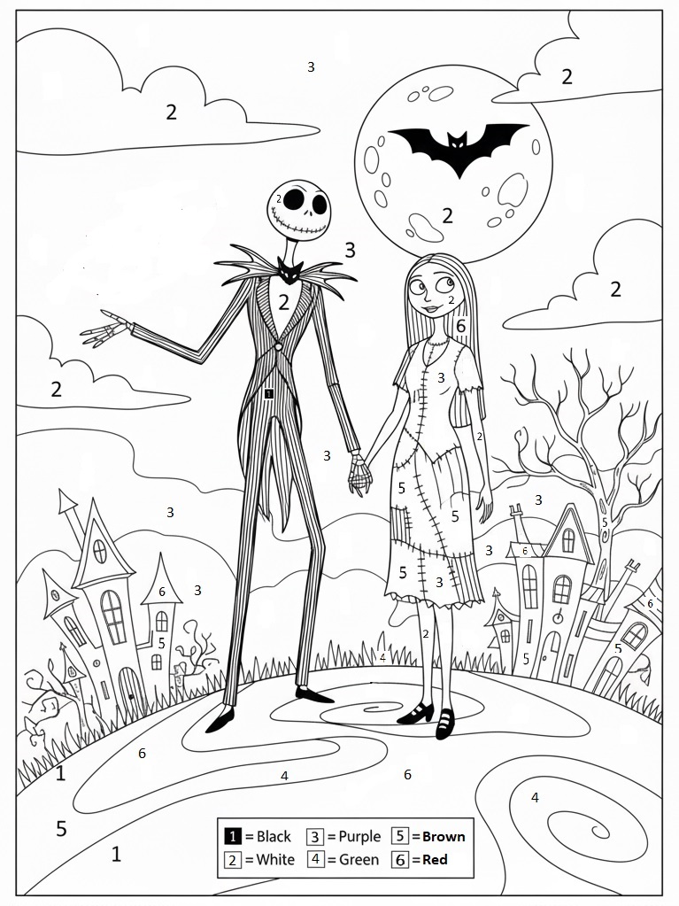 Nightmare Before Christmas color by number
