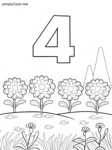 Number 4 coloring sheet