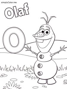O is for Olaf (Frozen) coloring page