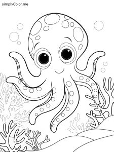 Octopus coloring images