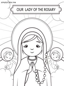 Our lady of the rosary coloring page Our lady of the rosary coloring page
