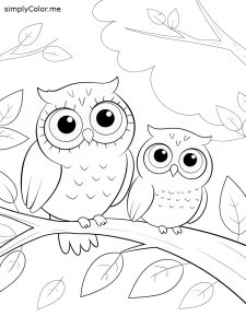 Owls coloring page