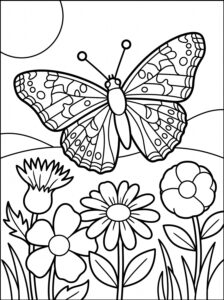 Painted Lady butterfly coloring page
