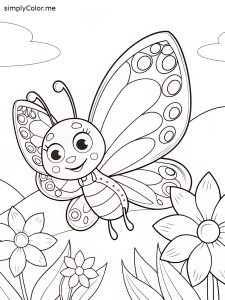 Painted lady butterfly coloring page