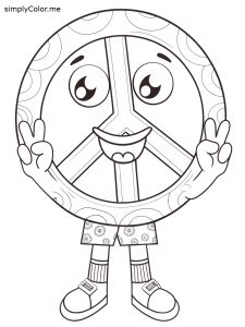 Peace sign coloring page