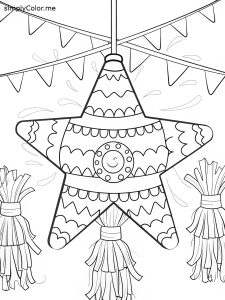 Pinata coloring page