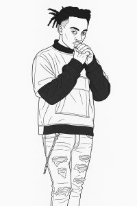 Playboi Carti coloring page printable Playboi Carti coloring page
