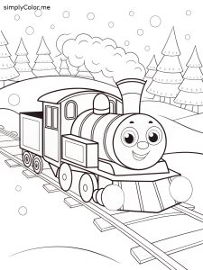 Printable polar express train coloring page