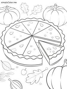 Pumpkin pie coloring page
