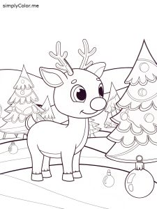 Rudolph the red nosed reindeer coloring sheet