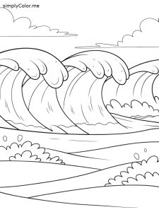 Waves coloring page Waves coloring page