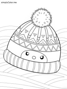 Winter hat color page