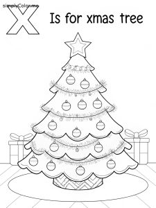 X is for Xmas Tree coloring page X is for Xmas Tree coloring page