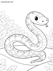Year of the snake coloring page Year of the snake coloring page