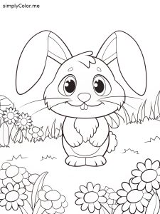 Bunny coloring sheet free