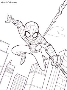 Coloring sheet of spider-man