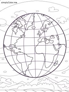 Coloring sheet of the world Coloring sheet of the world