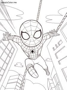 Coloring sheet spider man into the spider verse coloring pages