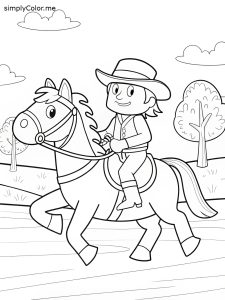 Cowboy coloring sheet