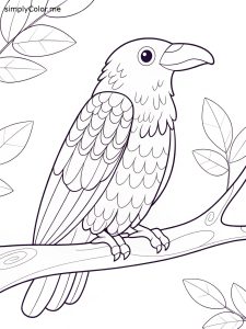 Crow coloring sheet