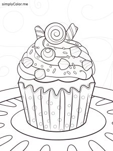 Cup cake coloring sheet
