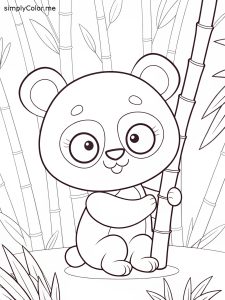 Cute panda coloring sheet