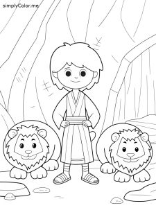 Daniel and the lions den color sheet