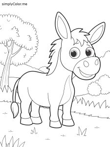 Donkey coloring sheet