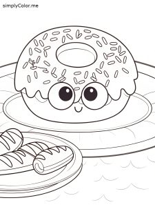 Donut coloring sheet